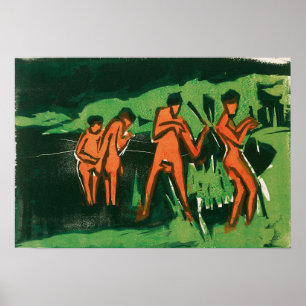 Kirchner - Bathers Poster