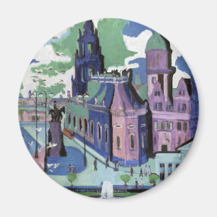 Kirchner Blick auf den Dresdner Schlossplatz Feine Magnet