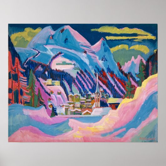 Kirchner - Davos im Schnee Poster (Vorne)