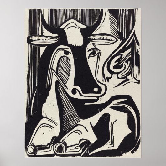 Kirchner - Die große Kuh liegt 1929 Poster (Vorne)