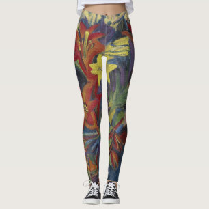 Kirchner Expressionist Lebendige Orangefarbene Lil Leggings