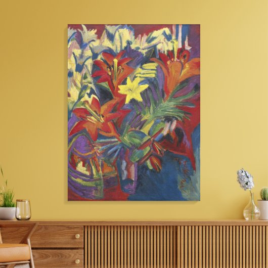 Kirchner Expressionist Lebendige Orangefarbene Lil Leinwanddruck (Insitu (Wohnzimmer))