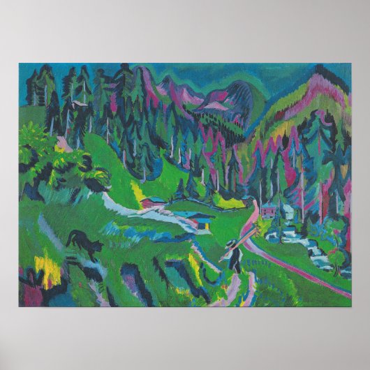 Kirchner - Landschaft Sertigtal Poster (Vorne)