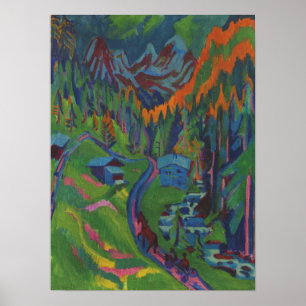 Kirchner - Sertigweg im Sommer 1924 Poster