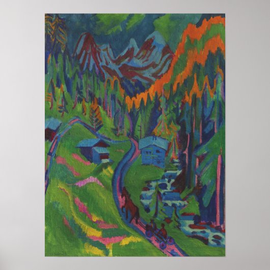Kirchner - Sertigweg im Sommer 1924 Poster (Vorne)