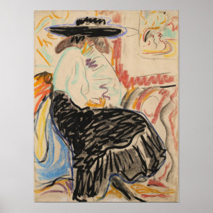 Kirchner - Sitzende Frau im Studio Poster
