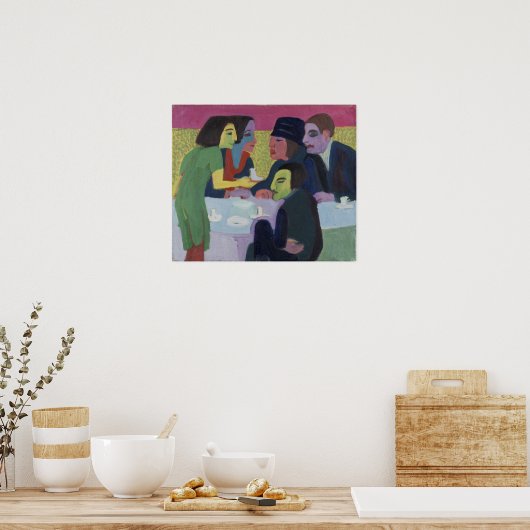 Kirchner - Szene im Café Poster (Küche)