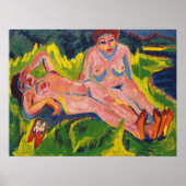 Kirchner - Two Pink Figures At The Lake Poster (Vorne)