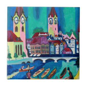 Kirchner Zürcher Stadtlandschaft Expressionistisch Fliese