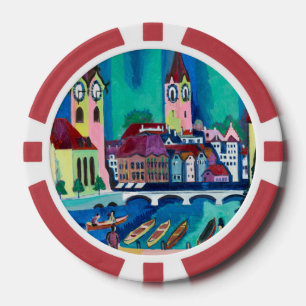 Kirchner Zürcher Stadtlandschaft Expressionistisch Pokerchips