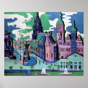 Kirchners Blick auf den Dresden Schlossplatz Poster