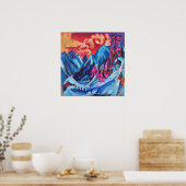 Kirchners Winterlandschaft im Mondlicht Poster (Küche)