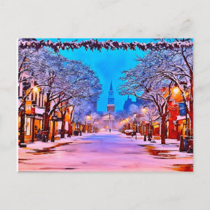 Kirchstraße Burlington Vermont Winter Postkarte