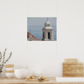 Kirchturm an der Küste Poster (Küche)