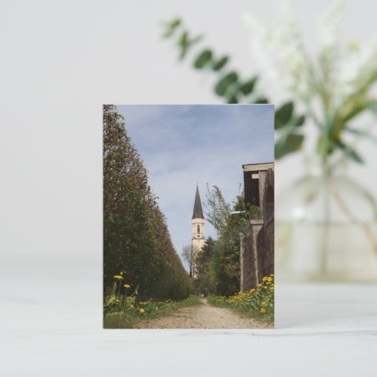 KIRCHTURM MARIAE HIMMELFAHRT VON FRAUNBERGERWEG POSTKARTE (Stehend Vorderseite)