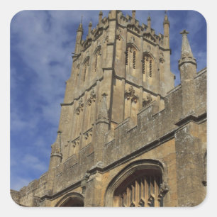 Kirchturm von St. James, Chipping Camden Quadratischer Aufkleber