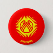 Kirgisische Flagge Charming Patriotic Button (Vorderseite)