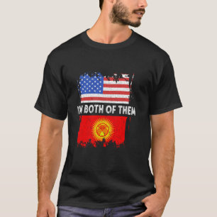 Kirgisistan Amerika Ich bin beides USA Kirgisische T-Shirt