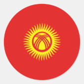 Kirgisistan Fisheye Flag Sticker (Vorderseite)