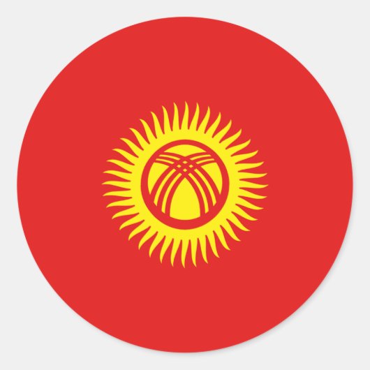 Kirgisistan Fisheye Flag Sticker (Vorderseite)