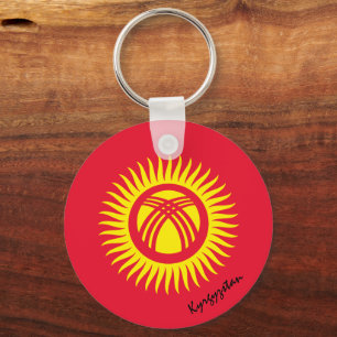Kirgisistan Flag & Kirgisistan Patrioten / Sport Schlüsselanhänger