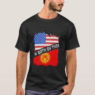 Kirgisistan-Flagge Ich bin beide USA Amerika Kirgi T-Shirt