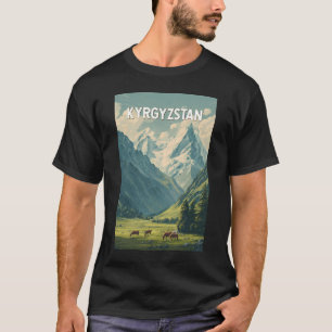 Kirgisistan Illustration Reise Kunst Vintage T-Shirt