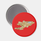 Kirgisistan Karte Magnet (Vorderseite/Rückseite)