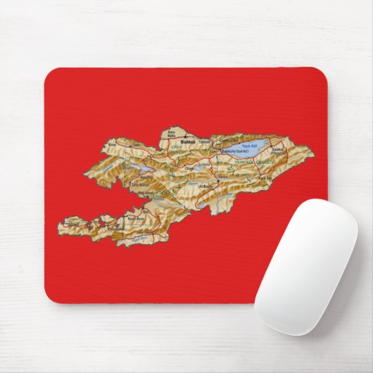 Kirgisistan Karte Mousepad (Mit Mouse)