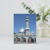 Kirgisistan - Moschee mit blauen und grauen Orname Postkarte (Stehend Vorderseite)