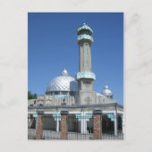 Kirgisistan - Moschee mit blauen und grauen Orname Postkarte (Vorderseite)