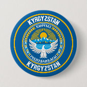 Kirgisistan Runde Emblem Button (Vorderseite)