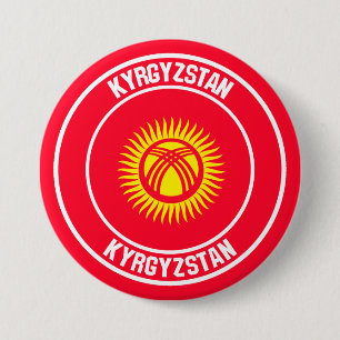 Kirgisistan Runde Emblem Button