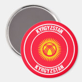 Kirgisistan Runde Emblem Magnet (Vorderseite/Rückseite)