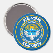 Kirgisistan Runde Emblem Magnet (Vorderseite/Rückseite)
