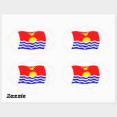 Kiribati-Flag-Aufkleber Ovaler Aufkleber (Blatt)