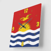 Kiribati Flag Rot Blau Weiße gelbe Zahlen Quadratische Wanduhr (Winkel)