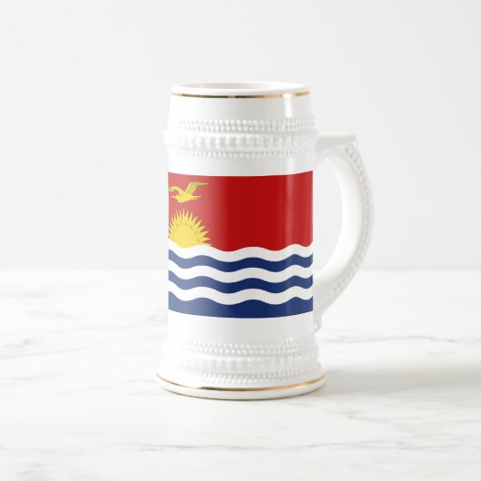 Kiribati-Flagge Bierglas (VorderseiteRechts)
