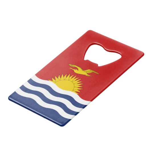 Kiribati-Flagge Geldbeutel Flaschenöffner (Rückseite Schrägansicht)