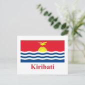Kiribati-Flagge mit Namen Postkarte (Stehend Vorderseite)