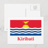 Kiribati-Flagge mit Namen Postkarte (Vorne/Hinten)