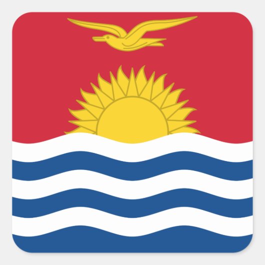 Kiribati-Flagge Quadratischer Aufkleber (Vorderseite)