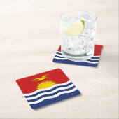 Kiribati-Flagge Rechteckiger Pappuntersetzer (Vor Ort)