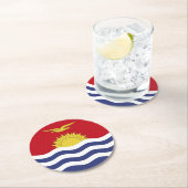 Kiribati-Flagge Runder Pappuntersetzer (Vor Ort)