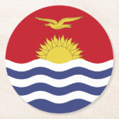 Kiribati-Flagge Runder Pappuntersetzer (Vorderseite)