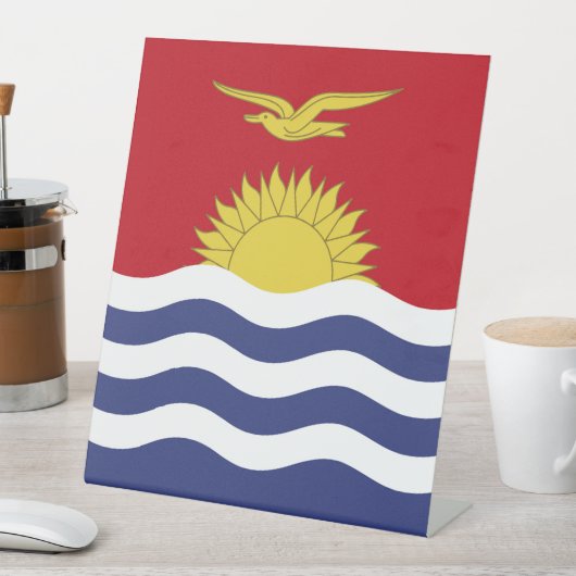 Kiribati-Flagge Sockelschild (In Situ)