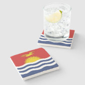 Kiribati-Flagge Steinuntersetzer (Seitenansicht)