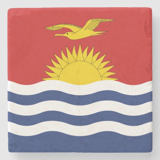 Kiribati-Flagge Steinuntersetzer (Vorderseite)