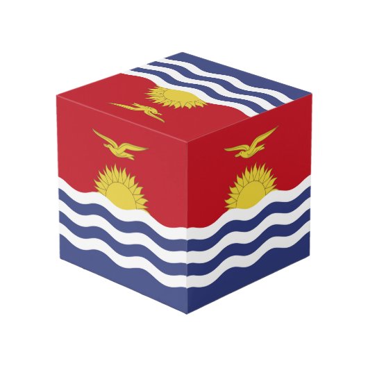 Kiribati-Flagge Würfel (Rückseite Schrägansicht)
