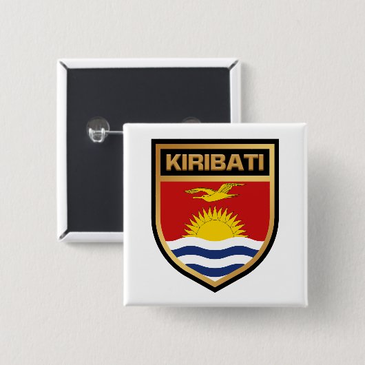 Kiribati-Flaggenschild Button (Vorne & Hinten)